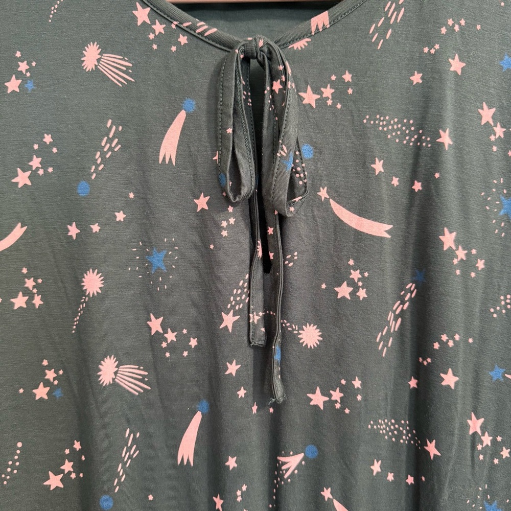 Boden Chatsworth Flora Midi Star Flora Jersey Midi Dress Cosmic Shooting Stars - Picture 8 of 13